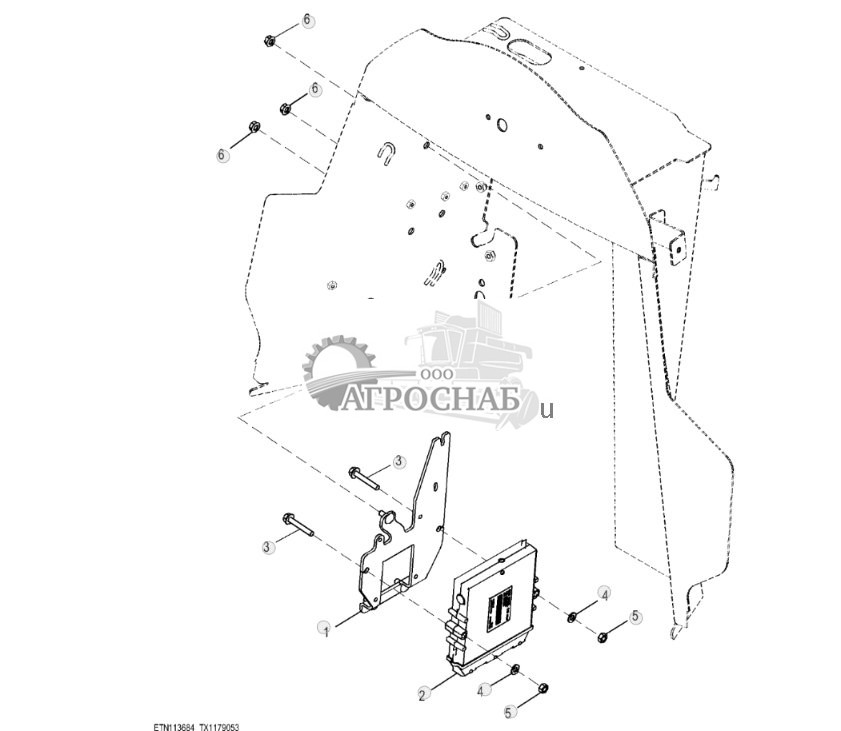 Блок управления двигателем и крепление (Engine 4045HT086-RE566132) - ST818406 188.jpg